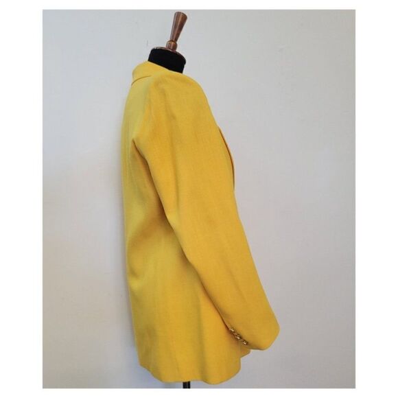 Vintage 90's Bright Yellow Oversized Blazer - Picture 5 of 6